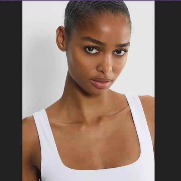 NWOT Aritzia Babaton Contour Second-skin Squareneck Sleeveless Bodysuit in Gray - Picture 4 of 9